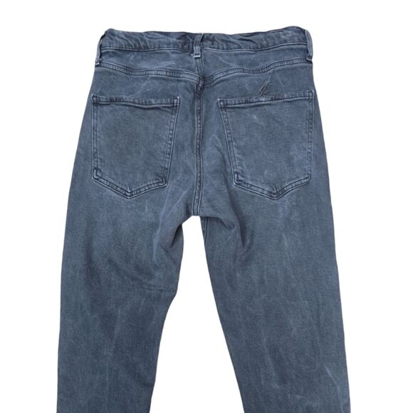 AGOLDE Toni Mid Rise Straight Jean‎ in Feral Washed Black Raw Hem Womens Size 26 - Picture 10 of 12